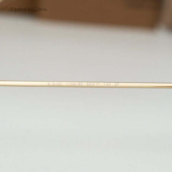 Burberry Women Sunglasses Gold Brown Polarized Rectangular BE3130 110983 NEW - Picture 7 of 10